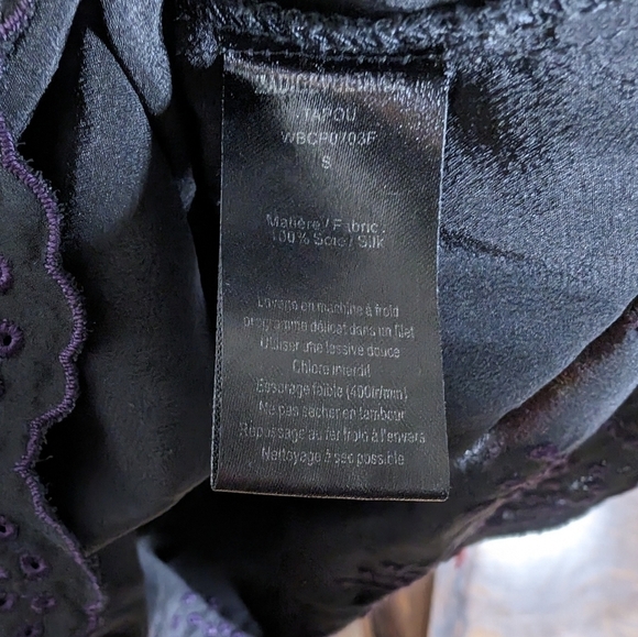 Zadig & Voltaire Black Blouse with Purple Trim - Picture 5 of 5